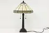 Arts & Crafts Vintage Stained Glass Office or Library Lamp (12)