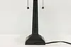 Arts & Crafts Vintage Stained Glass Office or Library Lamp (14)