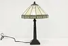 Arts & Crafts Vintage Stained Glass Office or Library Lamp (16)