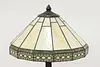 Arts & Crafts Vintage Stained Glass Office or Library Lamp (17)