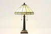 Arts & Crafts Vintage Stained Glass Office or Library Lamp (2)