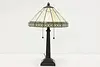 Arts & Crafts Vintage Stained Glass Office or Library Lamp (4)