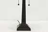 Arts & Crafts Vintage Stained Glass Office or Library Lamp (6)