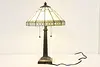 Arts & Crafts Vintage Stained Glass Office or Library Lamp (10)