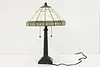 Arts & Crafts Vintage Stained Glass Office or Library Lamp (11)