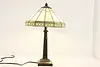 Arts & Crafts Vintage Stained Glass Office or Library Lamp (14)