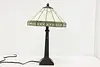 Arts & Crafts Vintage Stained Glass Office or Library Lamp (15)