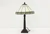 Arts & Crafts Vintage Stained Glass Office or Library Lamp (7)