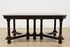 Tudor Antique Walnut Dining Table, 2 Leaves Opens 99" (10)