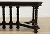 Tudor Antique Walnut Dining Table, 2 Leaves Opens 99" (13)