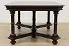 Tudor Antique Walnut Dining Table, 2 Leaves Opens 99" (14)