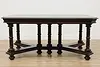 Tudor Antique Walnut Dining Table, 2 Leaves Opens 99" (15)