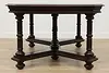 Tudor Antique Walnut Dining Table, 2 Leaves Opens 99" (18)