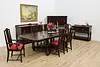 Tudor Antique Walnut Dining Table, 2 Leaves Opens 99" (3)