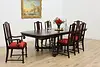 Tudor Antique Walnut Dining Table, 2 Leaves Opens 99" (4)