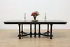 Tudor Antique Walnut Dining Table, 2 Leaves Opens 99" (6)