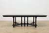 Tudor Antique Walnut Dining Table, 2 Leaves Opens 99" (7)