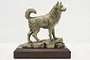 Bronze Vintage Husky Sculpture on Walnut Base, Shoop (4)