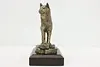 Bronze Vintage Husky Sculpture on Walnut Base, Shoop (5)