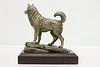 Bronze Vintage Husky Sculpture on Walnut Base, Shoop (6)