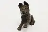 German Shepherd Puppy Vintage Bronze Finish Sculpture (2)