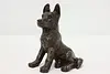 German Shepherd Puppy Vintage Bronze Finish Sculpture (4)