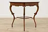 Victorian Antique Tiger Curly Birch Parlor or Lamp Table #53081