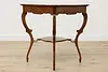 Victorian Antique Tiger Curly Birch Parlor or Lamp Table #53081