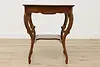 Victorian Antique Tiger Curly Birch Parlor or Lamp Table #53081