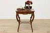 Victorian Antique Tiger Curly Birch Parlor or Lamp Table #53081