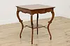 Victorian Antique Tiger Curly Birch Parlor or Lamp Table #53081