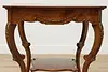 Victorian Antique Tiger Curly Birch Parlor or Lamp Table #53081