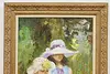 Summer Girls with Flowers Vintage Oil on Canvas, Tukey 44.5" (4)