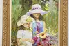 Summer Girls with Flowers Vintage Oil on Canvas, Tukey 44.5" (5)