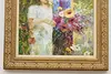 Summer Girls with Flowers Vintage Oil on Canvas, Tukey 44.5" (6)