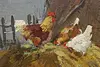 Chickens Ukrainian Original Oil Painting Ivanchenko 31.5" (9)