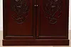 Chinese Flip Top Vintage Rosewood Bar Cabinet Carved Birds (14)