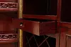 Chinese Flip Top Vintage Rosewood Bar Cabinet Carved Birds (29)