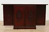 Chinese Flip Top Vintage Rosewood Bar Cabinet Carved Birds (7)