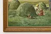 Farm Family Scene Vintage Original Oil Painting 44.5" (6)