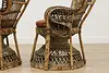 Wicker Rattan Vintage Oaur Peacock Chairs & Table Set (18)