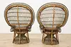 Wicker Rattan Vintage Oaur Peacock Chairs & Table Set (19)