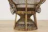 Wicker Rattan Vintage Oaur Peacock Chairs & Table Set (23)