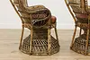 Wicker Rattan Vintage Oaur Peacock Chairs & Table Set (27)