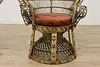 Wicker Rattan Vintage Oaur Peacock Chairs & Table Set (8)