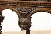 Italian Antique Walnut Center Table, Carved Angels & Lions (16)