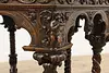 Italian Antique Walnut Center Table, Carved Angels & Lions (17)