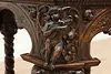 Italian Antique Walnut Center Table, Carved Angels & Lions (22)