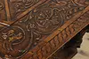 Italian Antique Walnut Center Table, Carved Angels & Lions (28)