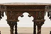 Italian Antique Walnut Center Table, Carved Angels & Lions (4)